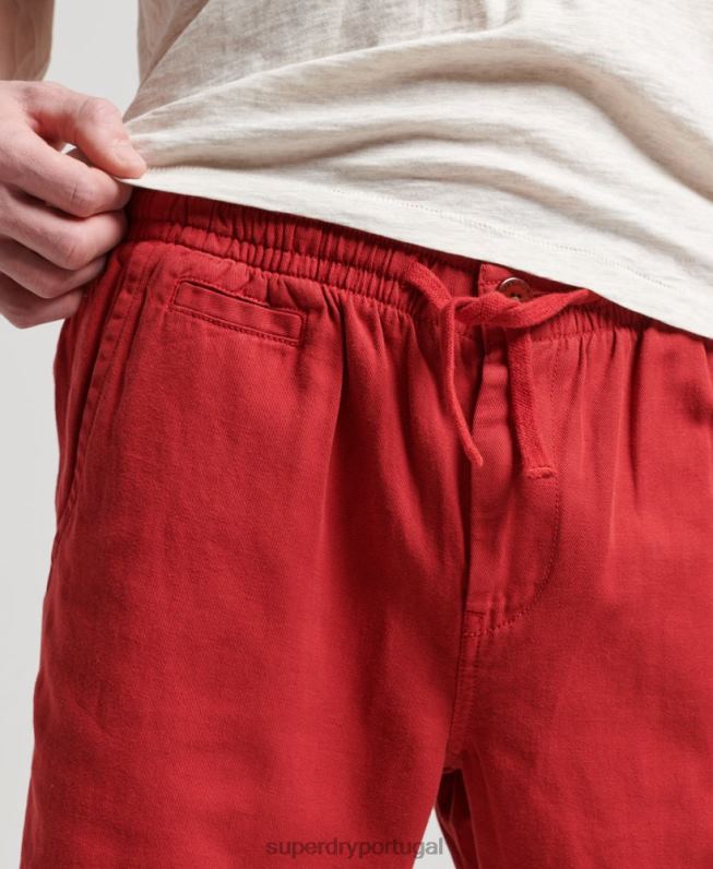 shorts overdyed vintage homens vermelho roupas Superdry 2208H55