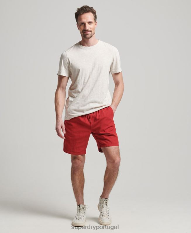shorts overdyed vintage homens vermelho roupas Superdry 2208H55