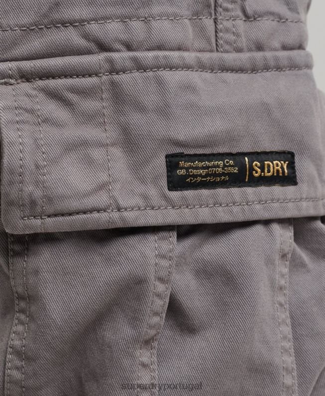 shorts pesados ​​vintage de algodão orgânico homens cinza roupas Superdry 2208H335