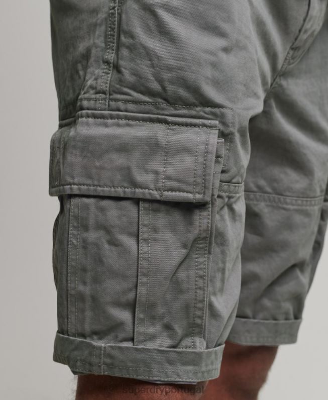 shorts pesados ​​vintage de algodão orgânico homens cinza roupas Superdry 2208H343