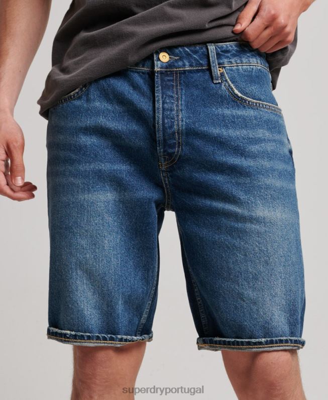 shorts retos homens azul escuro roupas Superdry 2208H110