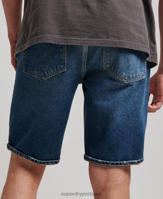 shorts retos homens azul escuro roupas Superdry 2208H110