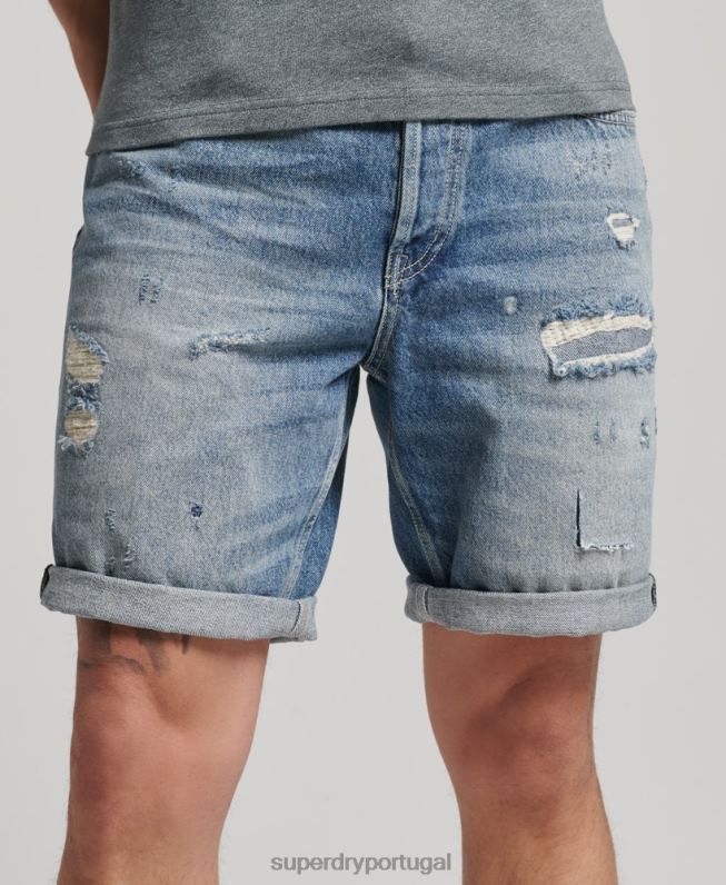 shorts retos vintage homens azul roupas Superdry 2208H277