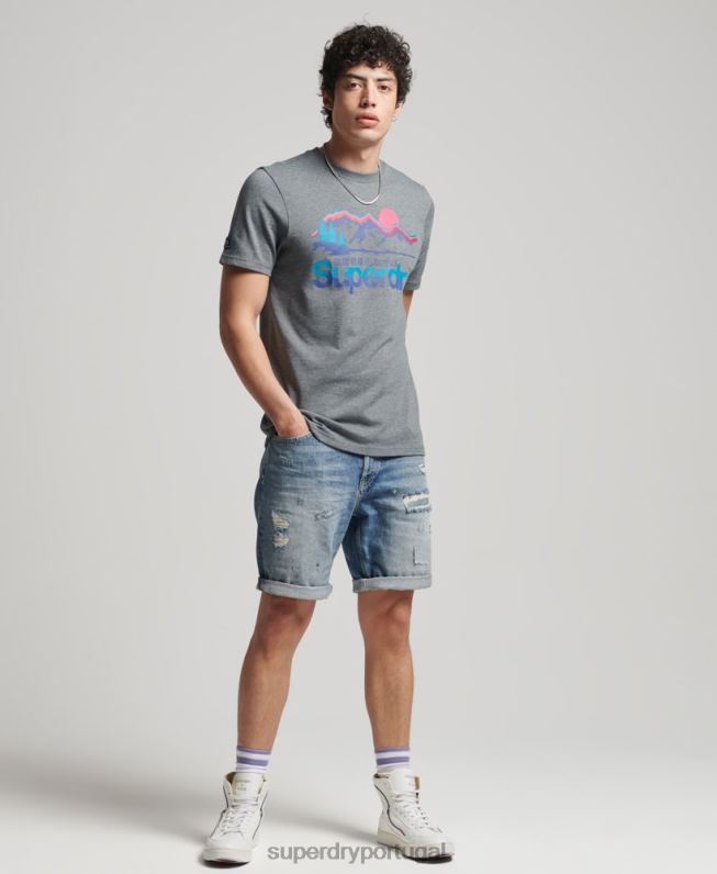 shorts retos vintage homens azul roupas Superdry 2208H277