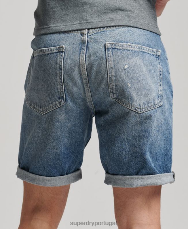 shorts retos vintage homens azul roupas Superdry 2208H277