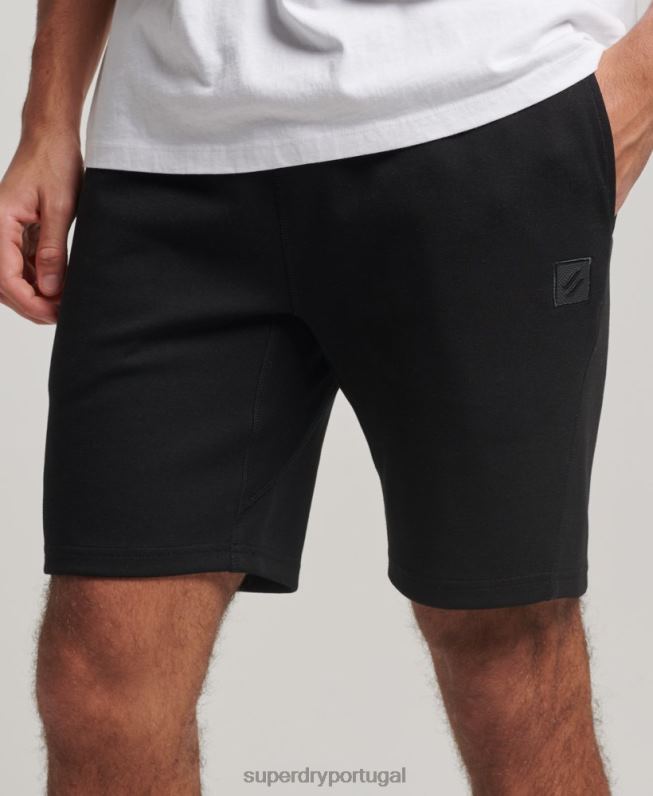 shorts tecnológicos homens preto roupas Superdry 2208H287