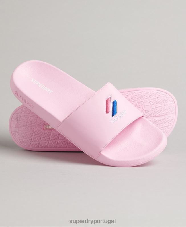 códigos deslizantes de piscina essenciais homens rosa sapato Superdry 2208H1942