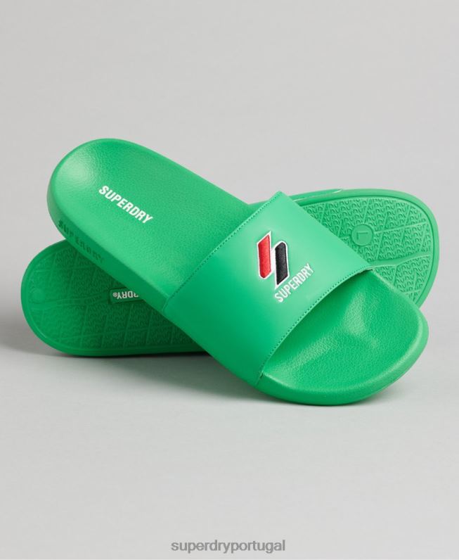 códigos deslizantes de piscina essenciais homens verde sapato Superdry 2208H1922