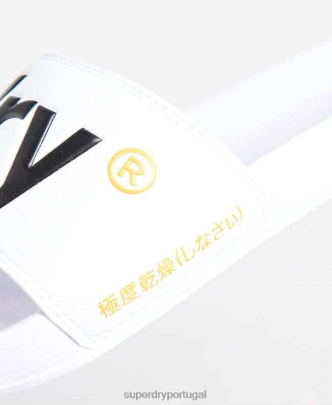 controles deslizantes de logotipo clássico homens branco sapato Superdry 2208H1939