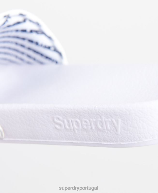 controles deslizantes de logotipo clássico homens branco sapato Superdry 2208H1939