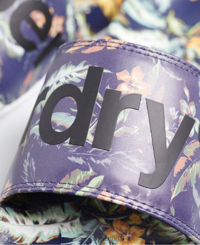 sliders de piscina impressos homens multi sapato Superdry 2208H1931