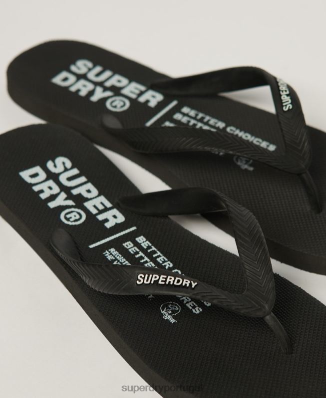 chinelos de estúdio homens preto sapato Superdry 2208H63