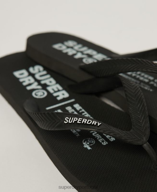 chinelos de estúdio homens preto sapato Superdry 2208H63