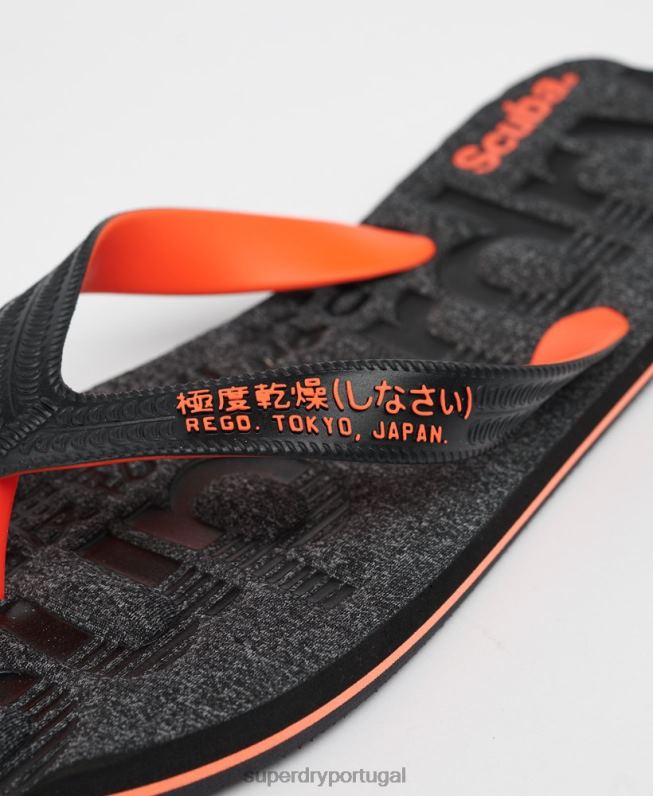 chinelos essenciais com logotipo homens cinza escuro sapato Superdry 2208H1947