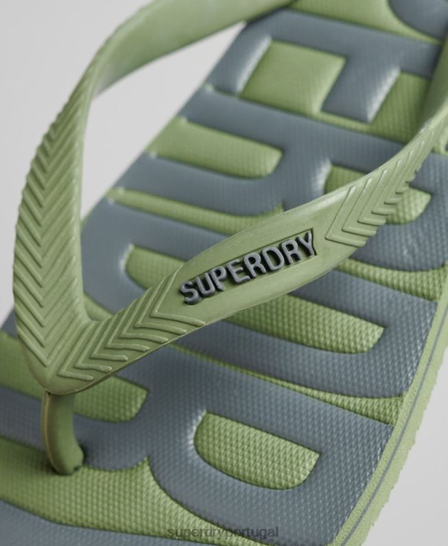 chinelos veganos homens caqui sapato Superdry 2208H1906