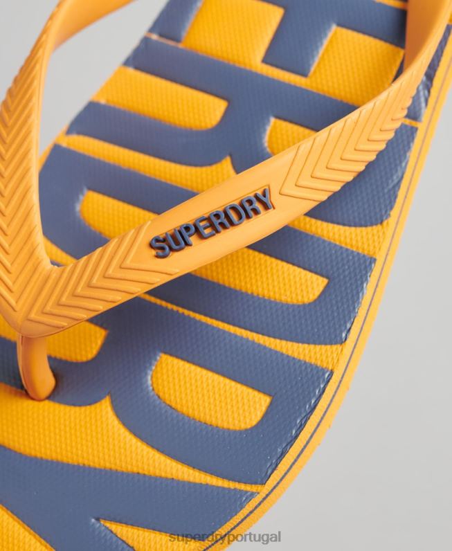 chinelos veganos homens ouro sapato Superdry 2208H1904