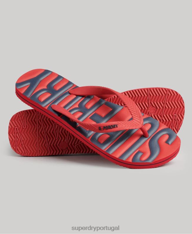 chinelos veganos homens vermelho sapato Superdry 2208H1900