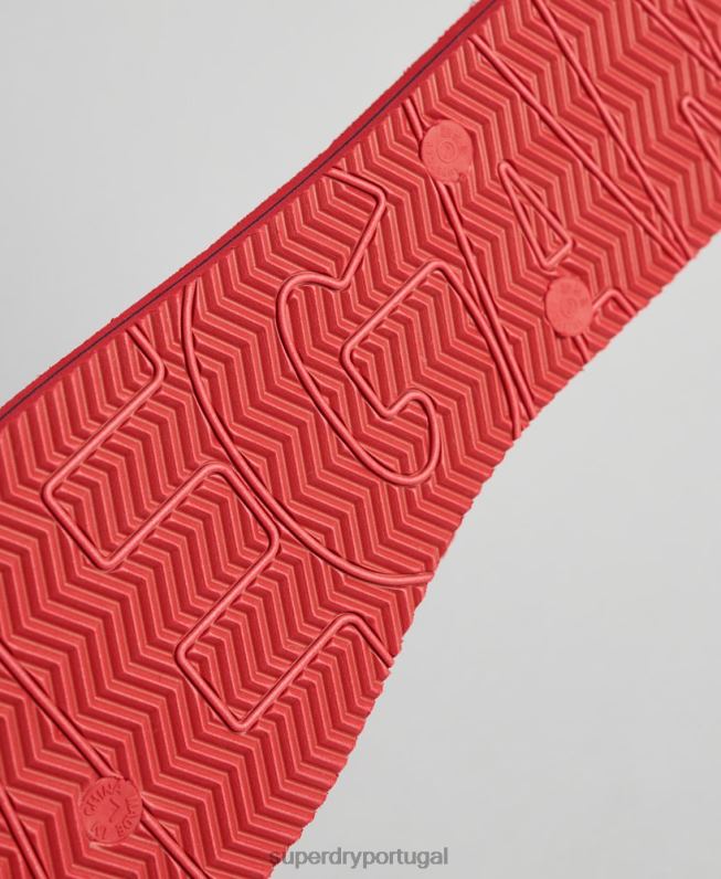 chinelos veganos homens vermelho sapato Superdry 2208H1900