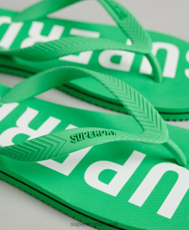 flip-flops essenciais de código homens verde sapato Superdry 2208H1932