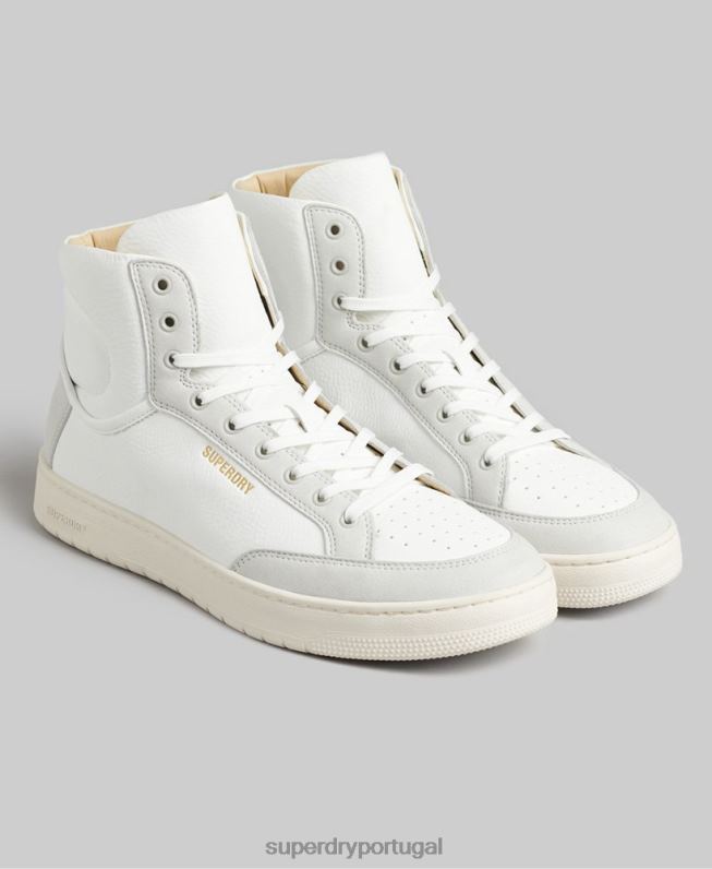 sapatilhas de cano alto vintage veganas homens branco sapato Superdry 2208H1909