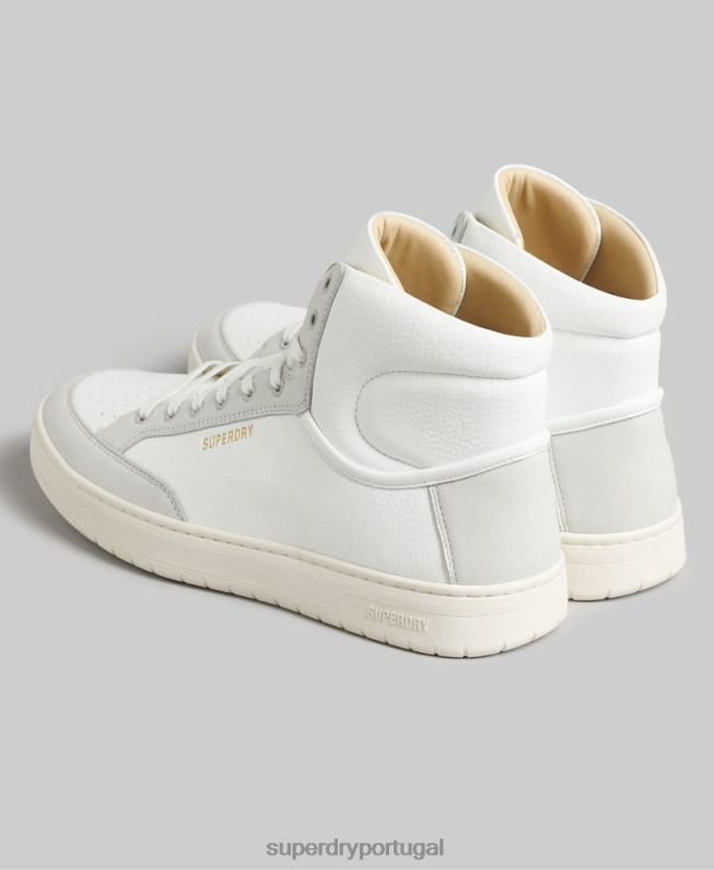 sapatilhas de cano alto vintage veganas homens branco sapato Superdry 2208H1909