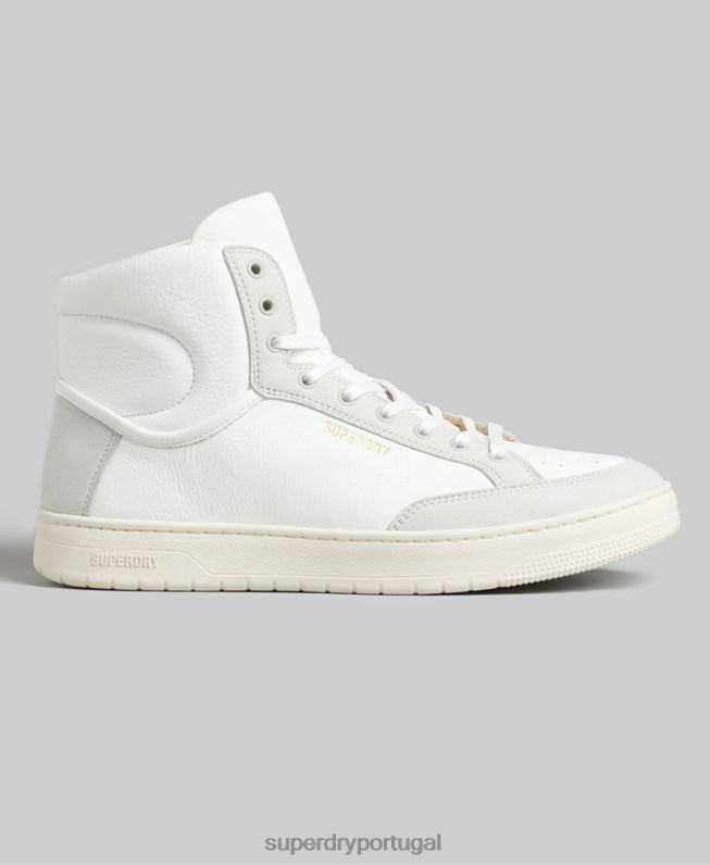 sapatilhas de cano alto vintage veganas homens branco sapato Superdry 2208H1909