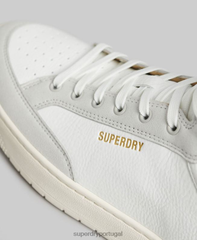 sapatilhas de cano alto vintage veganas homens branco sapato Superdry 2208H1909