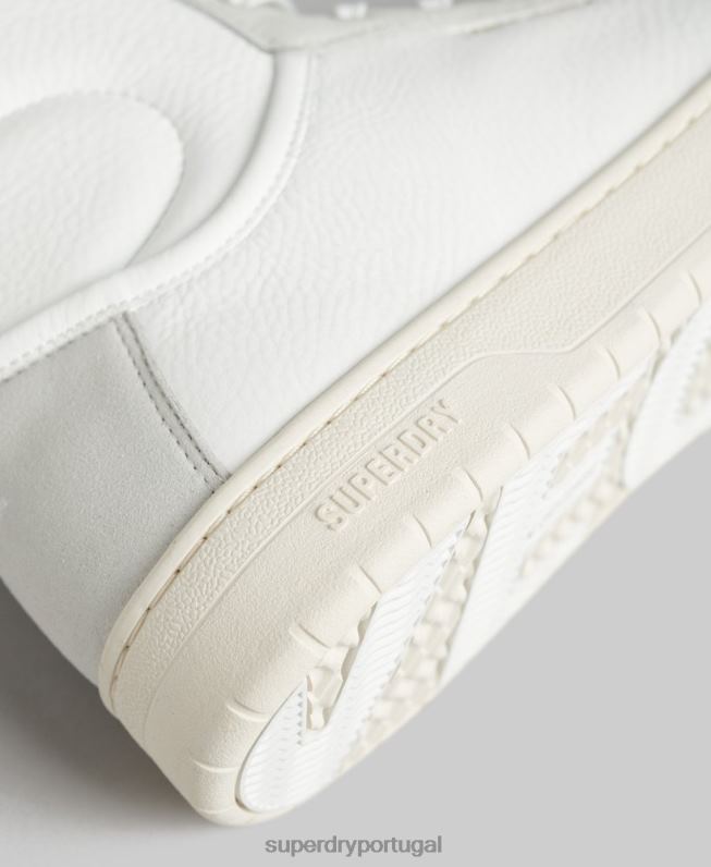 sapatilhas de cano alto vintage veganas homens branco sapato Superdry 2208H1909