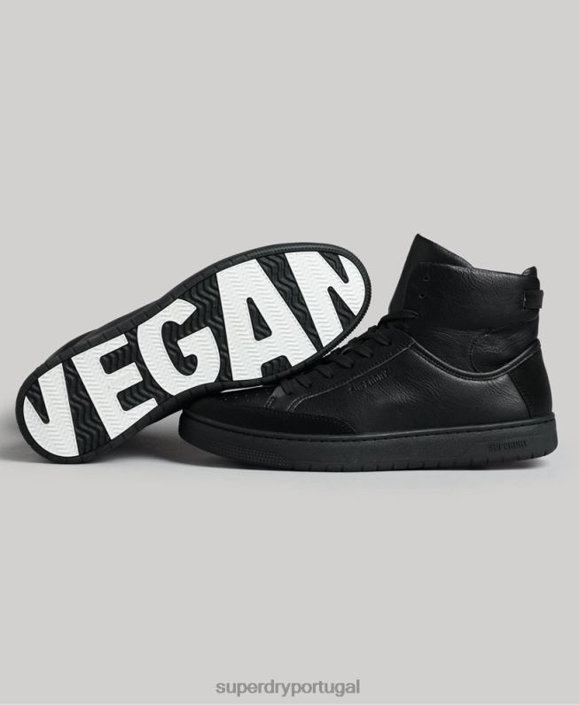 sapatilhas de cano alto vintage veganas homens preto sapato Superdry 2208H1914