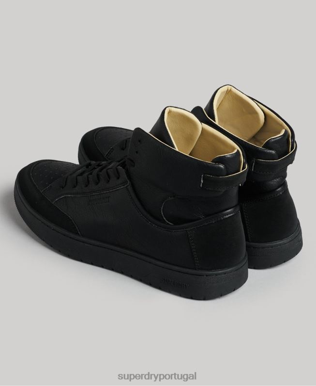 sapatilhas de cano alto vintage veganas homens preto sapato Superdry 2208H1914