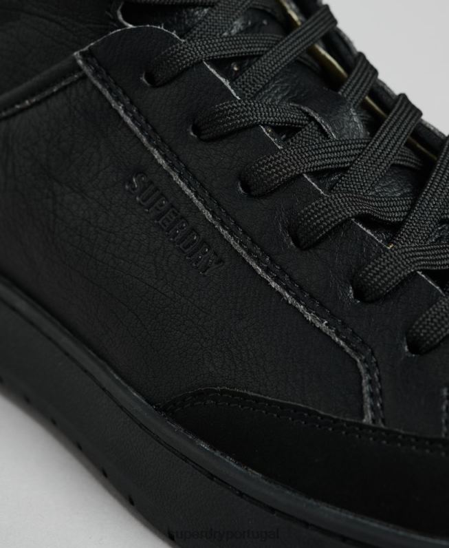 sapatilhas de cano alto vintage veganas homens preto sapato Superdry 2208H1914