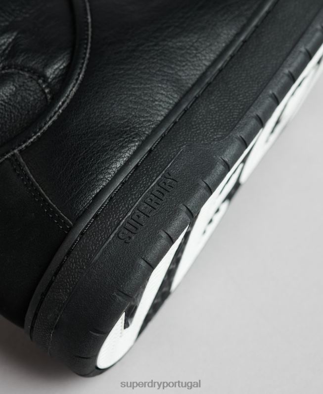 sapatilhas de cano alto vintage veganas homens preto sapato Superdry 2208H1914