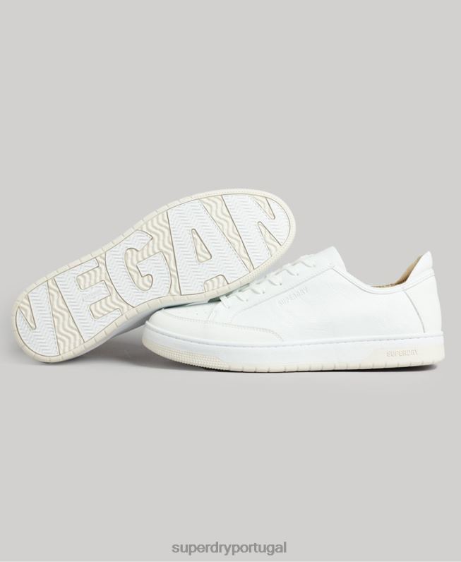 tênis cano baixo com cesta vegana homens branco sapato Superdry 2208H1897