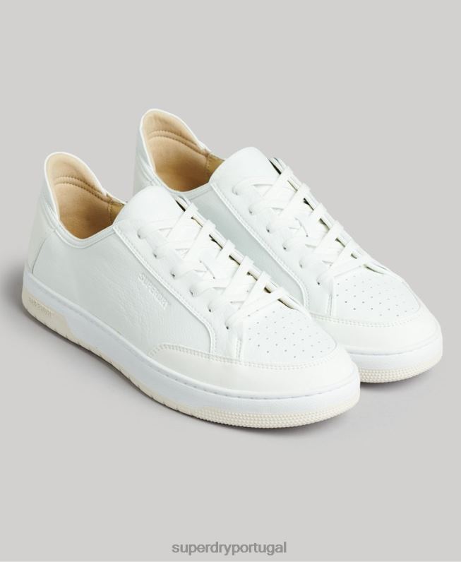 tênis cano baixo com cesta vegana homens branco sapato Superdry 2208H1897