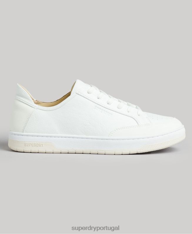 tênis cano baixo com cesta vegana homens branco sapato Superdry 2208H1897