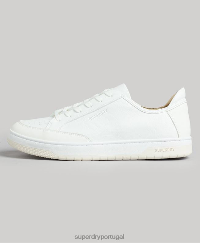 tênis cano baixo com cesta vegana homens branco sapato Superdry 2208H1897