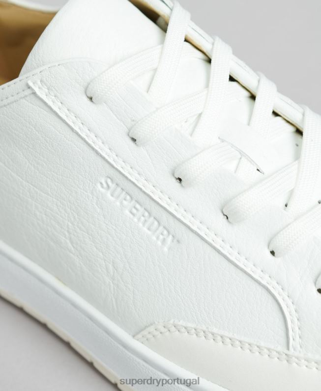 tênis cano baixo com cesta vegana homens branco sapato Superdry 2208H1897