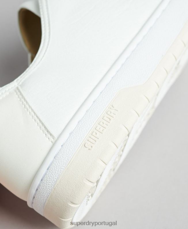 tênis cano baixo com cesta vegana homens branco sapato Superdry 2208H1897