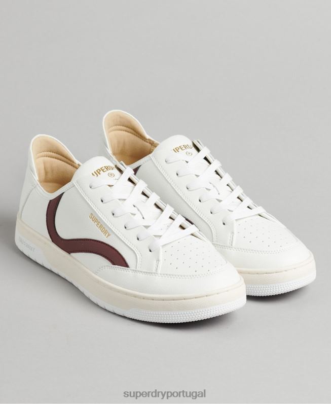 tênis cano baixo com cesta vegana homens branco sapato Superdry 2208H1911