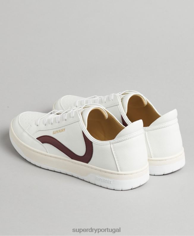 tênis cano baixo com cesta vegana homens branco sapato Superdry 2208H1911