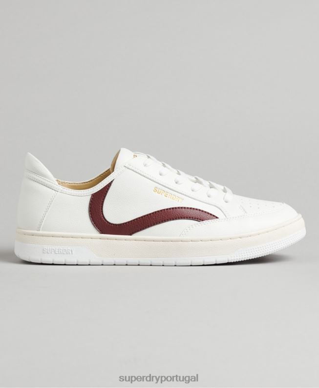 tênis cano baixo com cesta vegana homens branco sapato Superdry 2208H1911