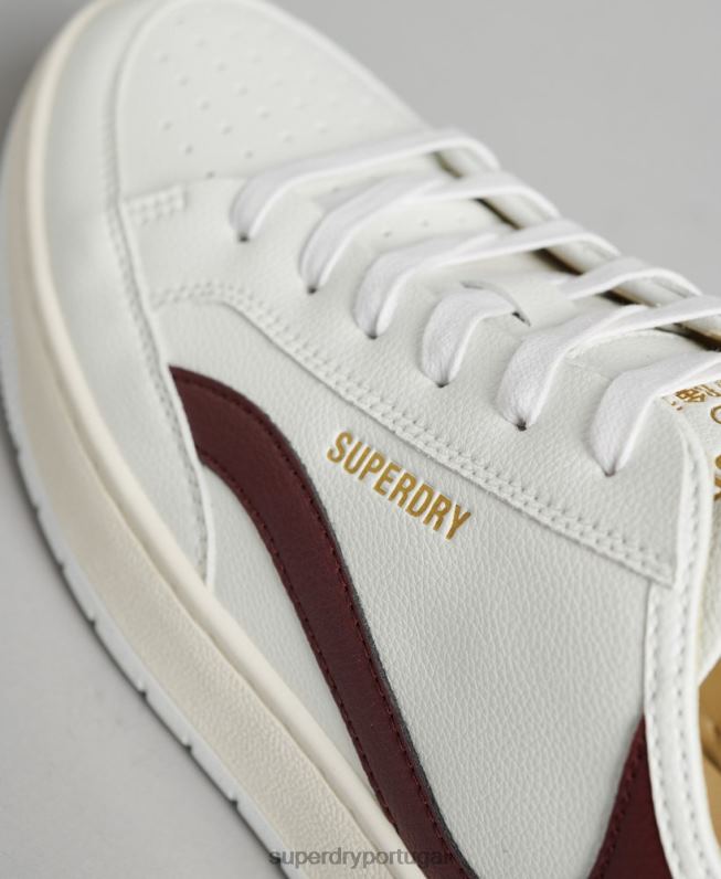 tênis cano baixo com cesta vegana homens branco sapato Superdry 2208H1911