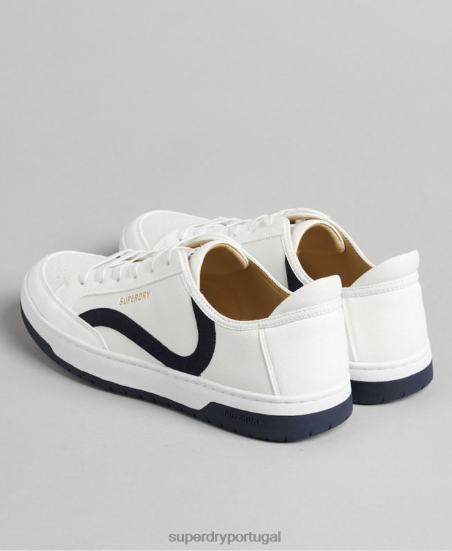 tênis cano baixo com cesta vegana homens branco sapato Superdry 2208H1950