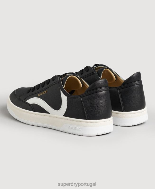 tênis cano baixo com cesta vegana homens preto sapato Superdry 2208H1908