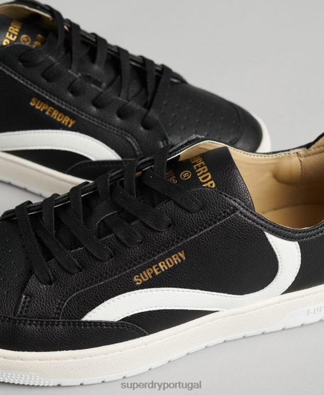 tênis cano baixo com cesta vegana homens preto sapato Superdry 2208H1908