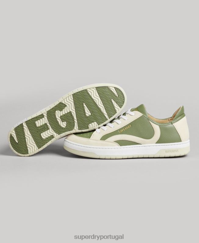 tênis cano baixo com cesta vegana homens verde sapato Superdry 2208H1894