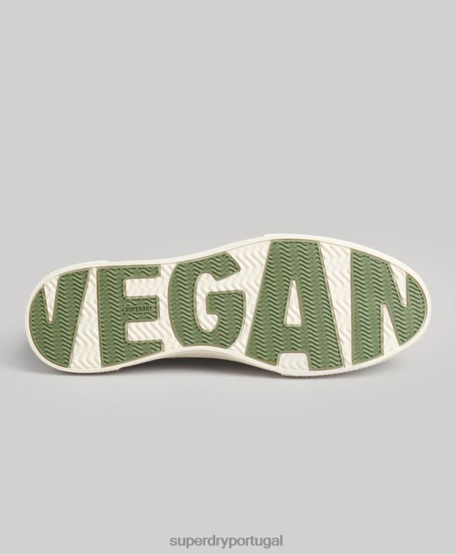 tênis cano baixo de lona vegano homens verde sapato Superdry 2208H1948