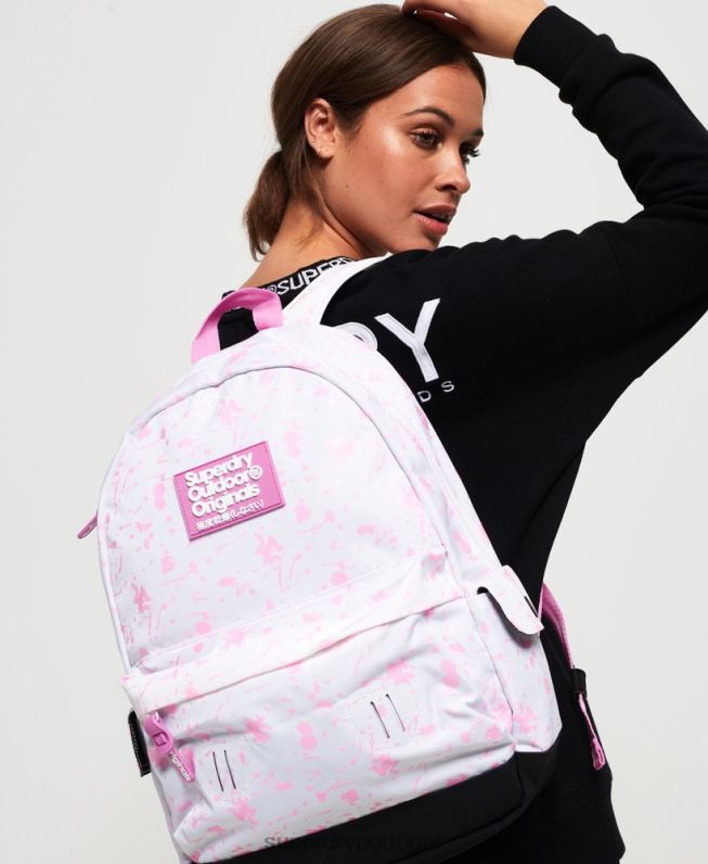 edição impressa mudança de cor mochila montana mulheres branco acessórios Superdry 2208H4331