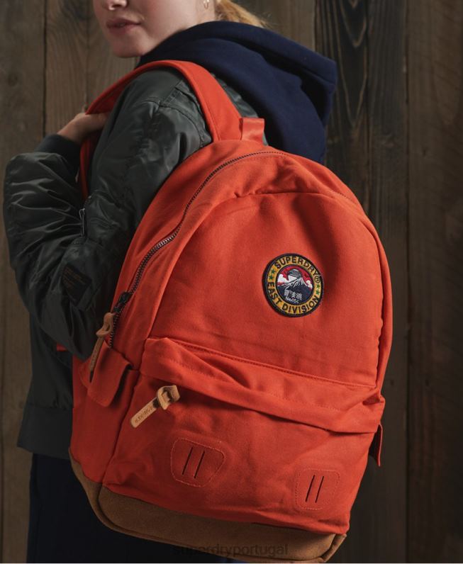 mochila montana em lona encerada mulheres laranja acessórios Superdry 2208H6667