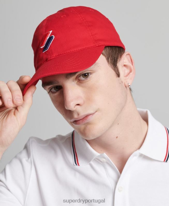 boné de beisebol essencial mulheres vermelho acessórios Superdry 2208H1760